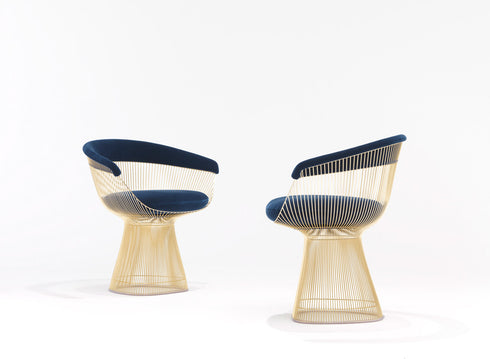 Knoll Platner Side Chair Gold Plated